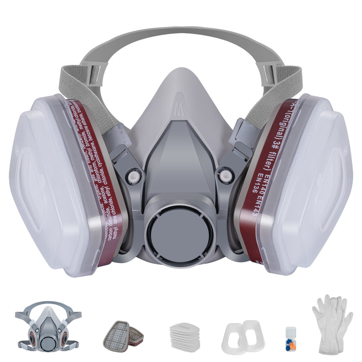 Tilswall Wiederverwendbare Atemschutzmaske, staubresistente Gasmaske mit A1P2-Filter ist perfekt für Spritzlackierung