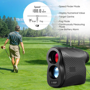 Professioneller 1500m Laser Entfernungsmesser mit 6-facher Vergrößerung, Pinseeker-Golfmodus, Geschwindigkeits- und Winkelmessung