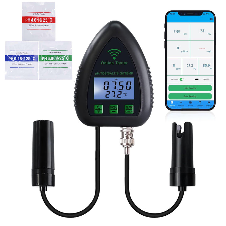5-in-1 Wasserqualitätstester mit Datenaufzeichnung und Alarmfunktion
