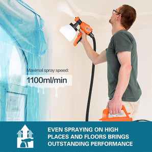 Tilswall 800W Farbsprühsystem, Elektro Lackierpistole mit 1300 ml Behälter