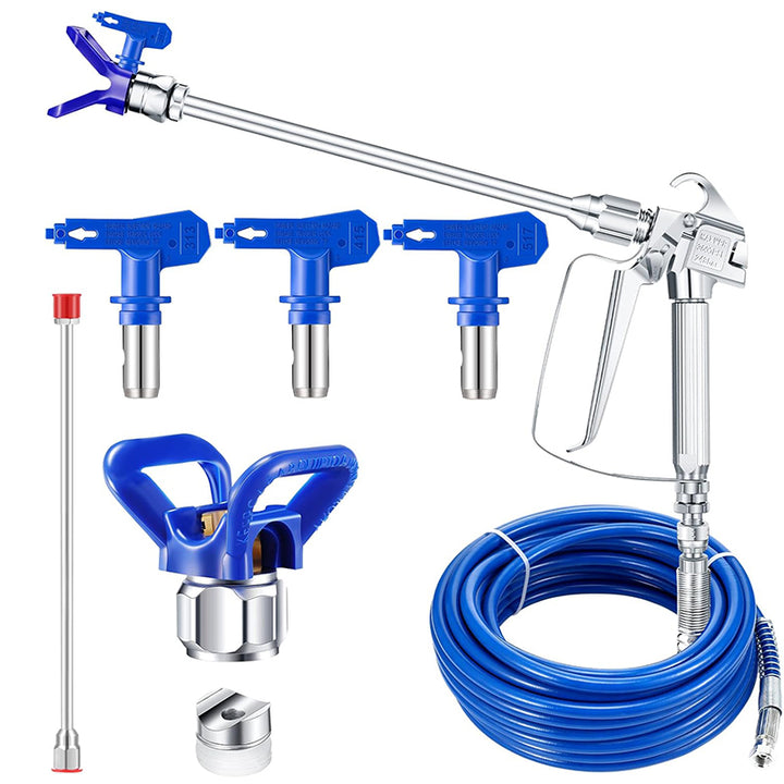 Tilswall Airless-Spritzpistolen-Schlauch-Set – 50 ft (ca. 15 m) Hochdruck-Faserschlauch (3600 psi) mit Verlängerungsrohr