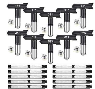 Tilswall 10 Stück Sprühdüsen für Airless-Farbspritzgeräte