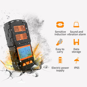 Tragbarer 4-in-1-Gasmelder mit digitaler LCD-Anzeige