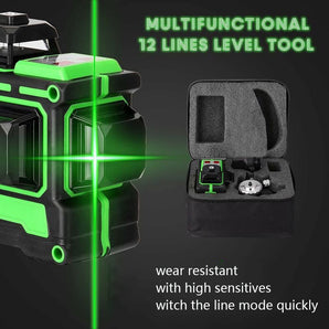12 Linienlaser-Nivelliergerät, 3 x 360° horizontal, vertikal, Kreuzlinienlaser