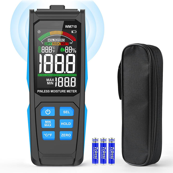 Tilswall Kontaktloses Feuchtigkeitsmessgerät – Holz- & Wandfeuchtemesser ohne Nadeln