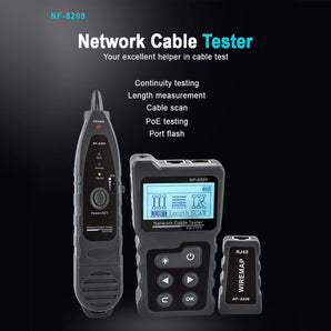 Fortschrittlicher Netzwerkkabeltester mit PoE & NCV & Lampe für CAT5e/CAT6/CAT6a