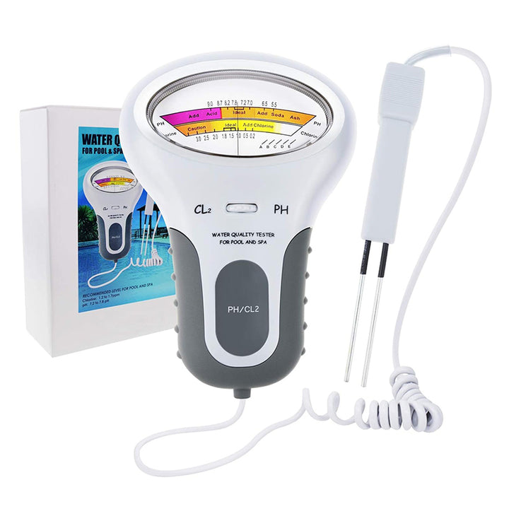 PH & Chlor CL2 Füllstandsmessgerät Testmonitor Schwimmbad Spa Wassermonitor mit Sonde