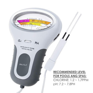PH & Chlor CL2 Füllstandsmessgerät Testmonitor Schwimmbad Spa Wassermonitor mit Sonde