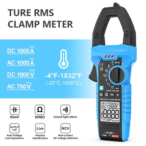 Tilswall digitales Zangenmessgerät, automatisches Multimeter für Wechsel- und Gleichstrommessung