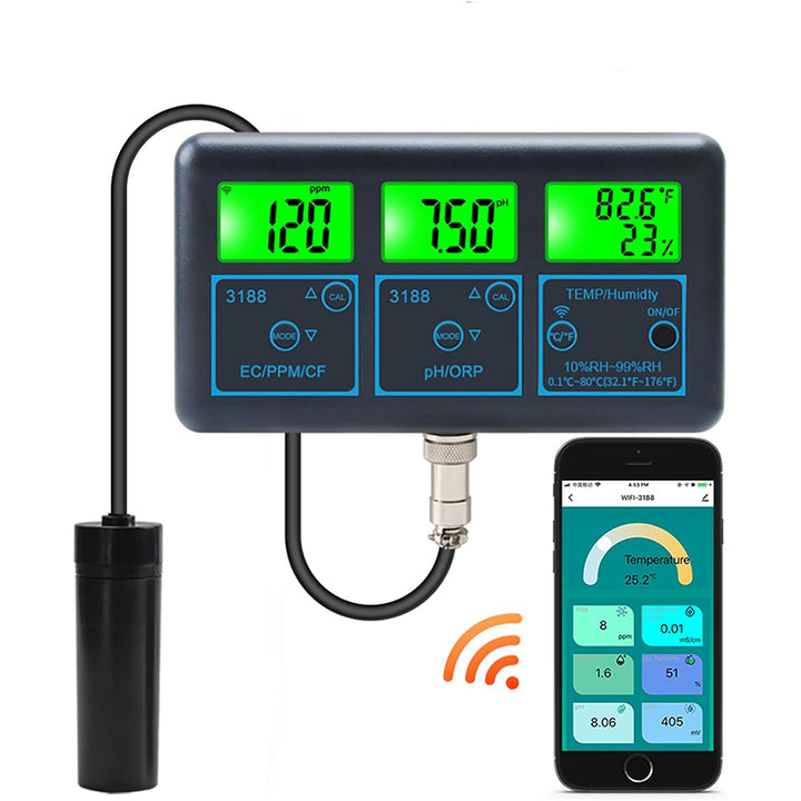 7-in-1-Wasserqualitätstester-Monitor, WiFi-Smart-Wasserqualitätsmonitor
